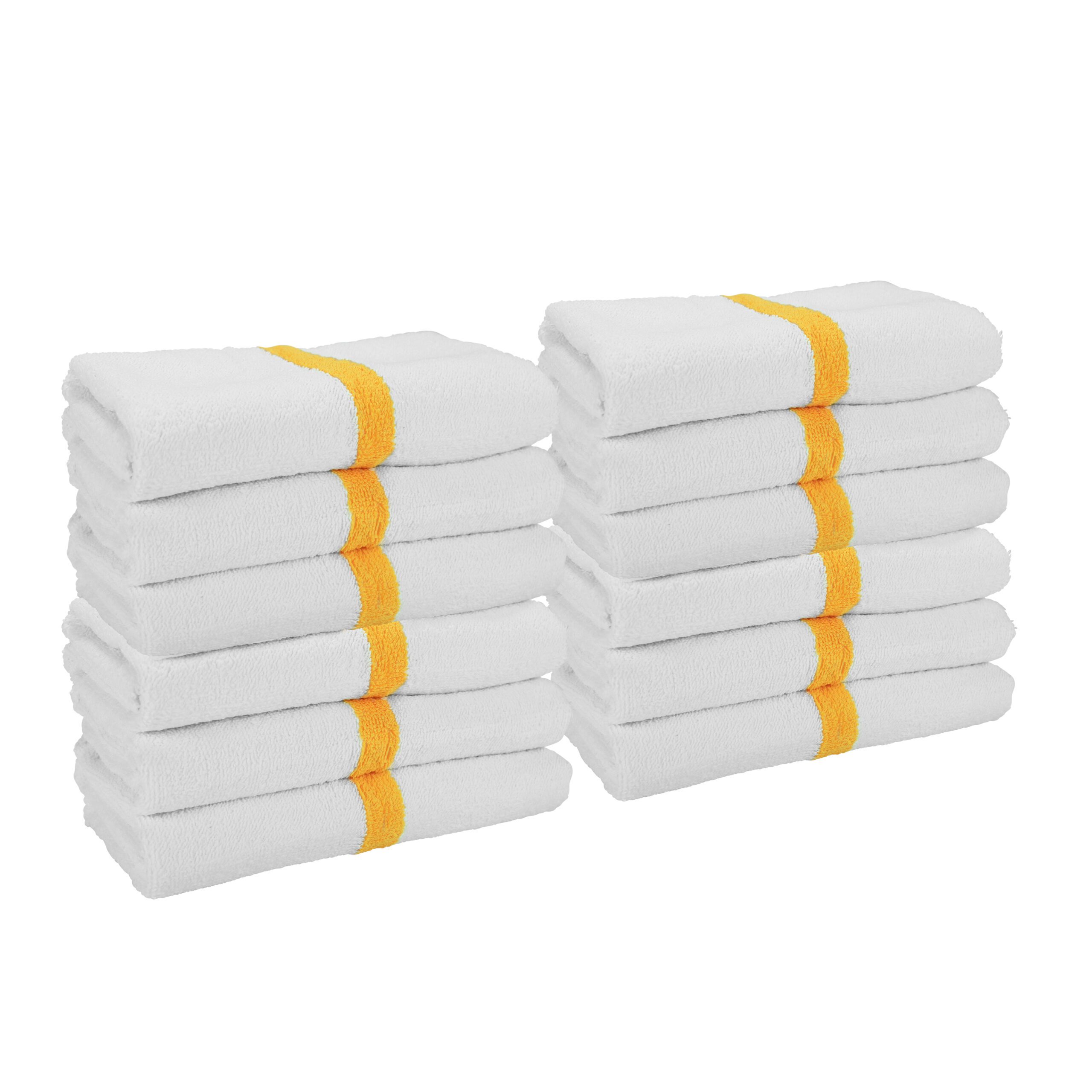 Power Towels - 22" x 44", White with Gold Stripe