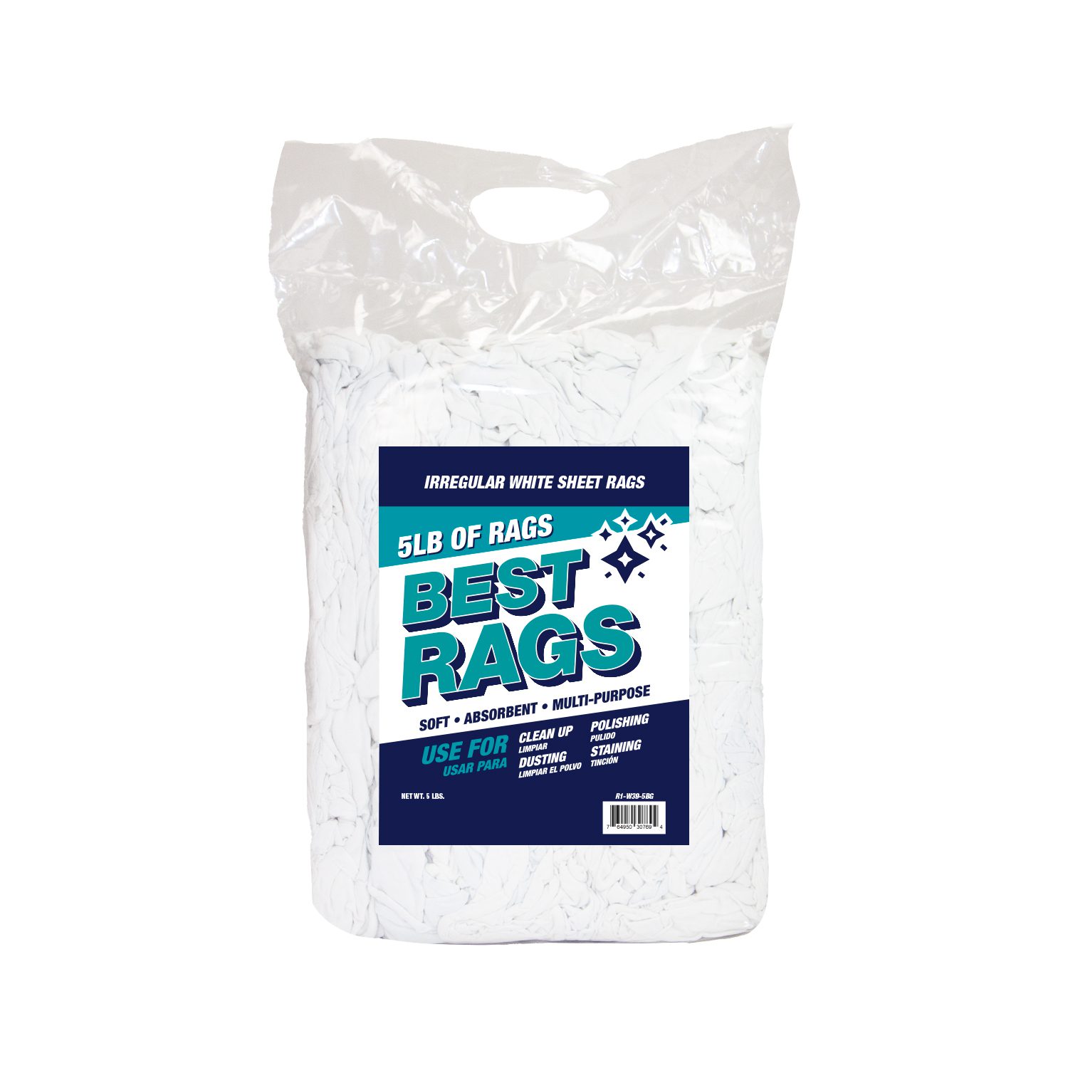 White Sheeting Material - 5Lb Compressed Bag, 14" x 14" to 20" x 20"