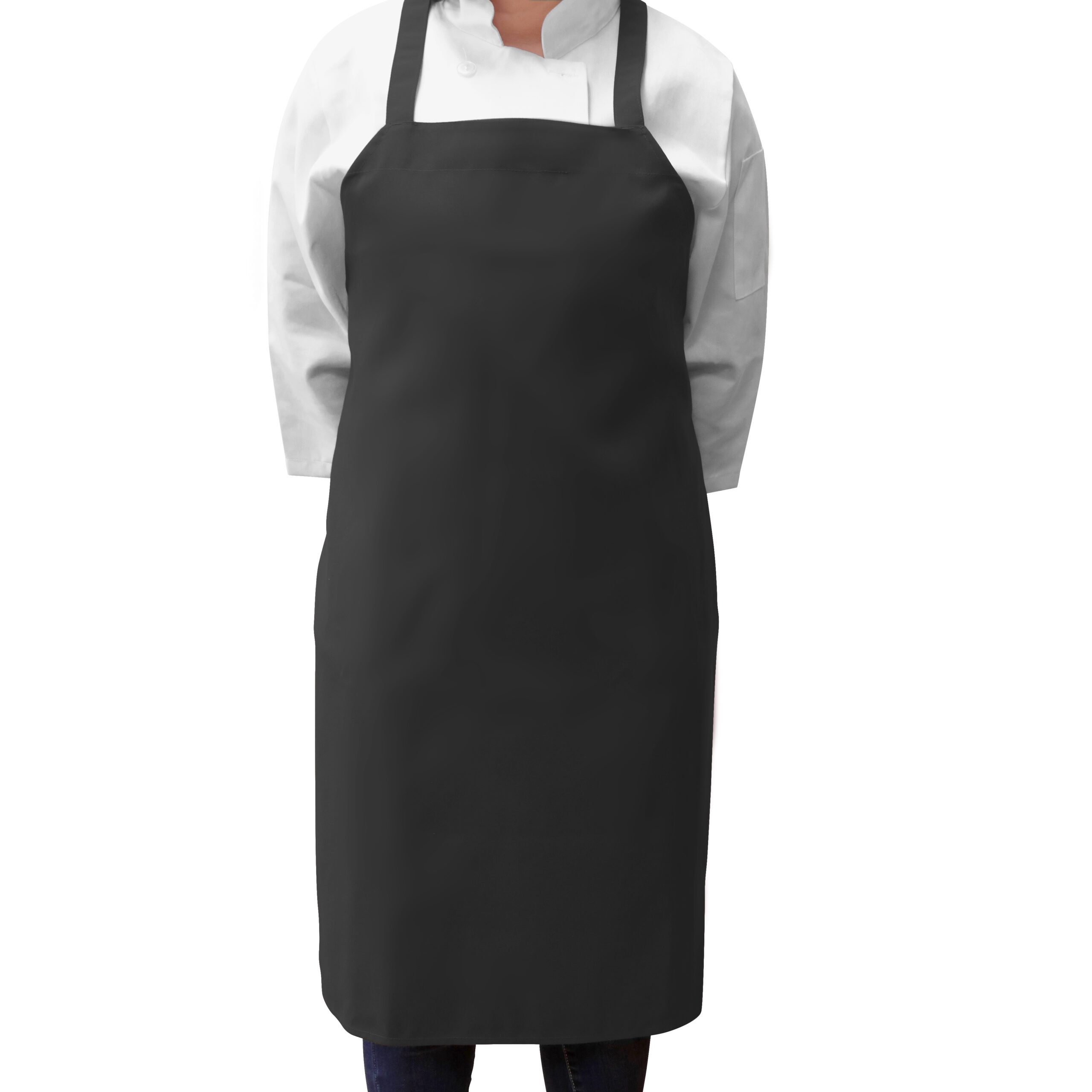 Bib Spun Poly Aprons - Black, Bib