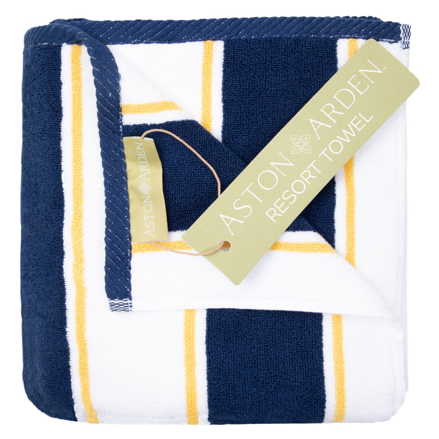 Aston & Arden Resort Towels - Navy/Yellow
