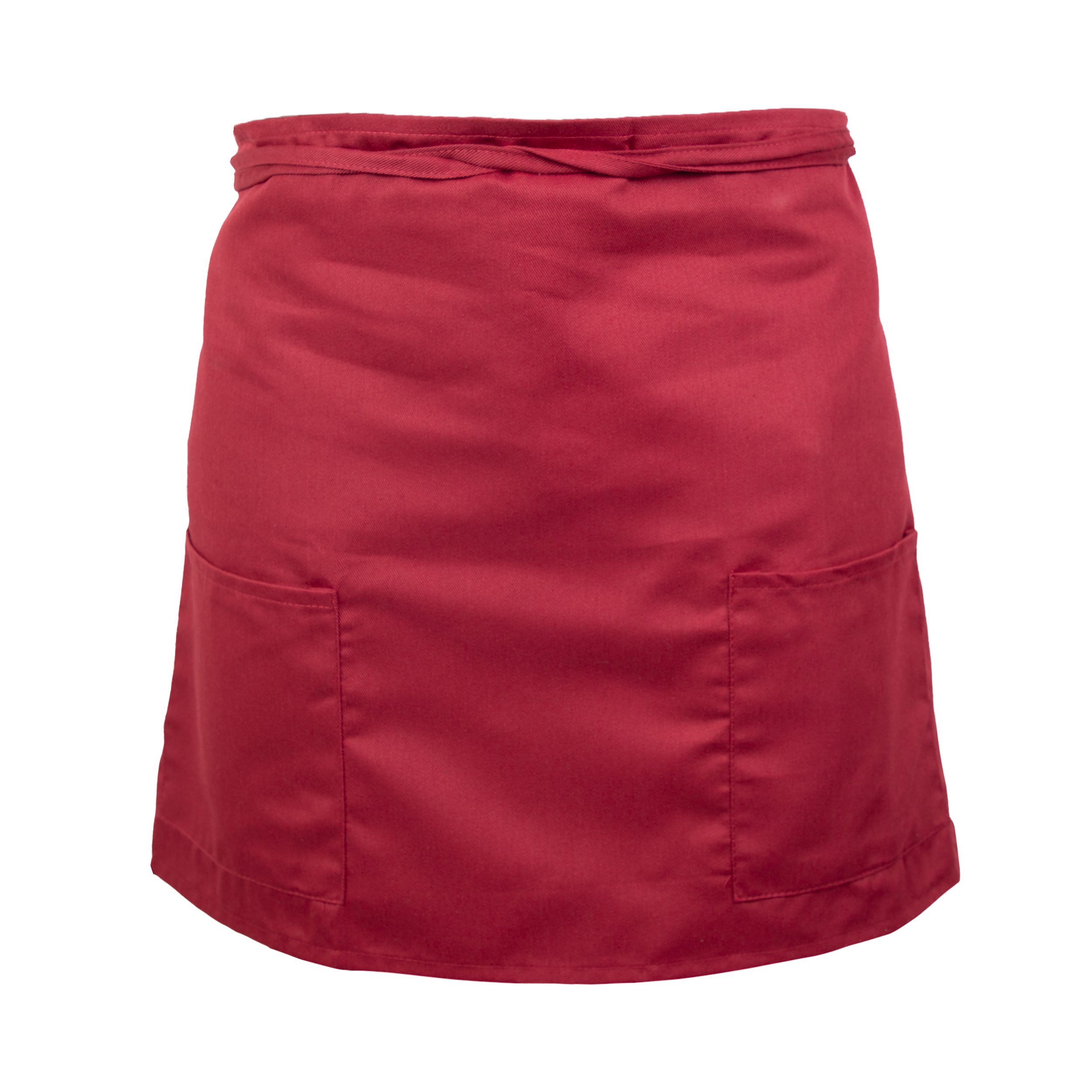 BISTROHLF-BUR_SINGLE Bistro & Half Bistro Spun Poly Aprons - Burgundy, Half Bistro Apron