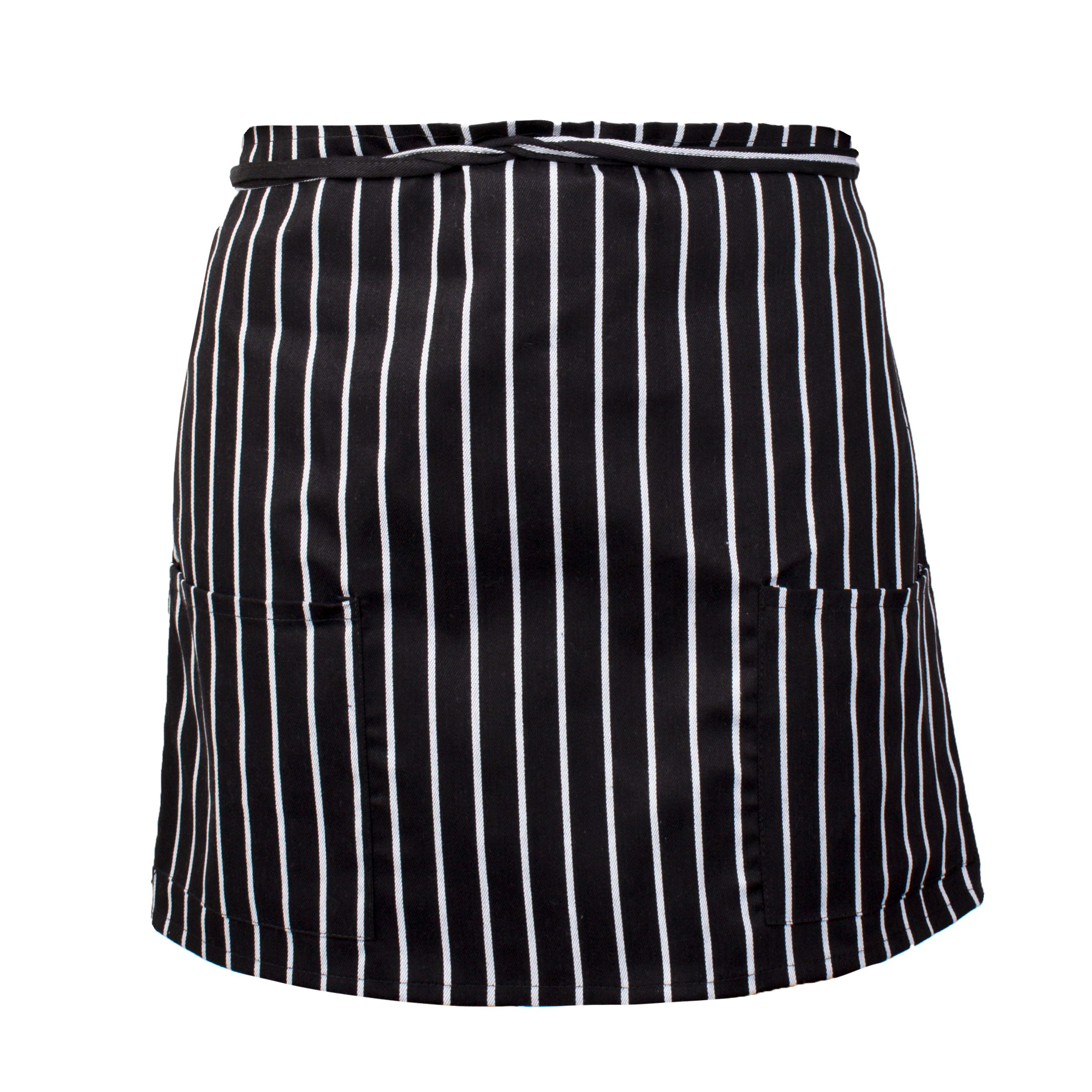BISTROHLF-CHS_SINGLE Bistro & Half Bistro Spun Poly Aprons - Chalk Stripe, Half Bistro Apron