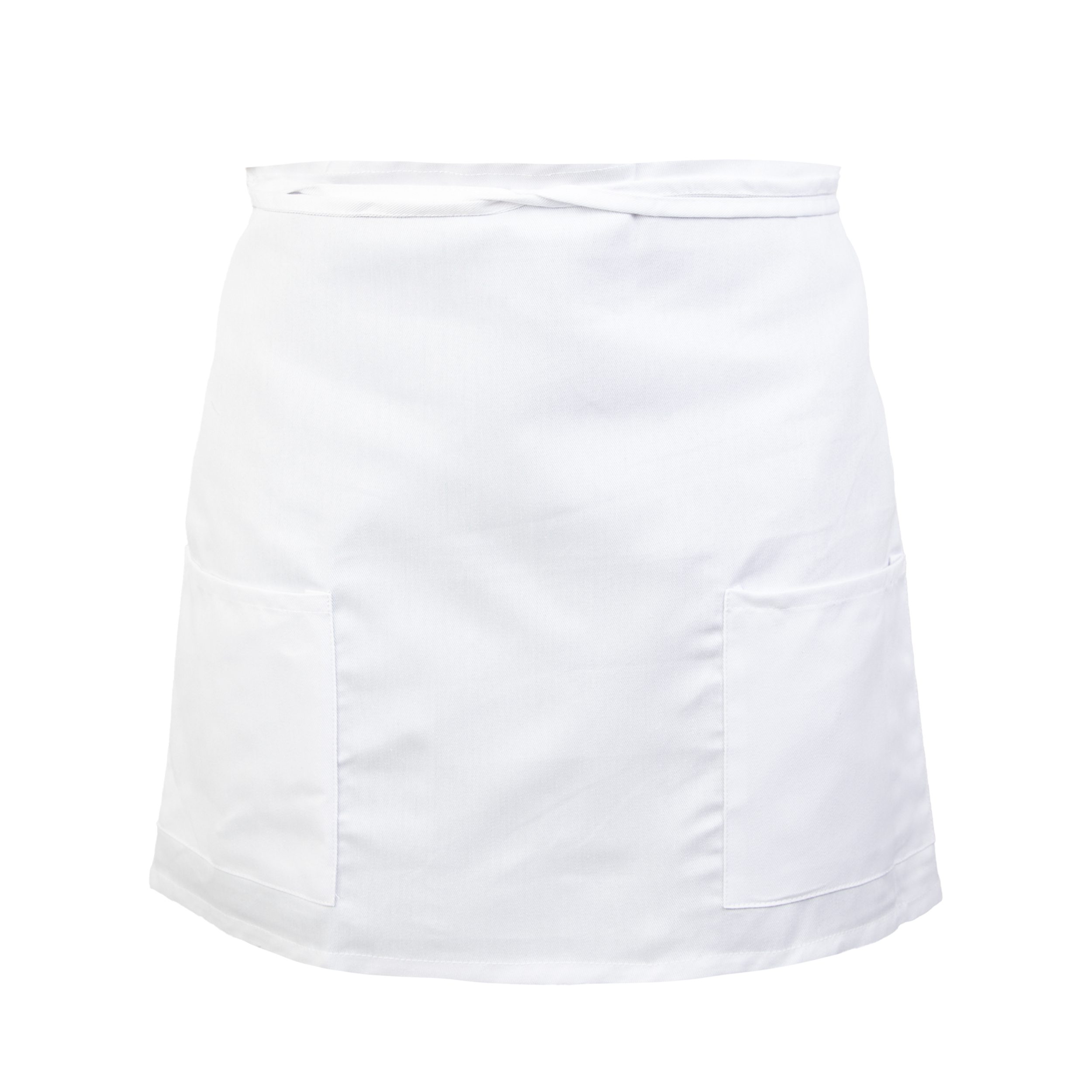 BISTROHLF-WHT_SINGLE Bistro & Half Bistro Spun Poly Aprons - White, Half Bistro Apron