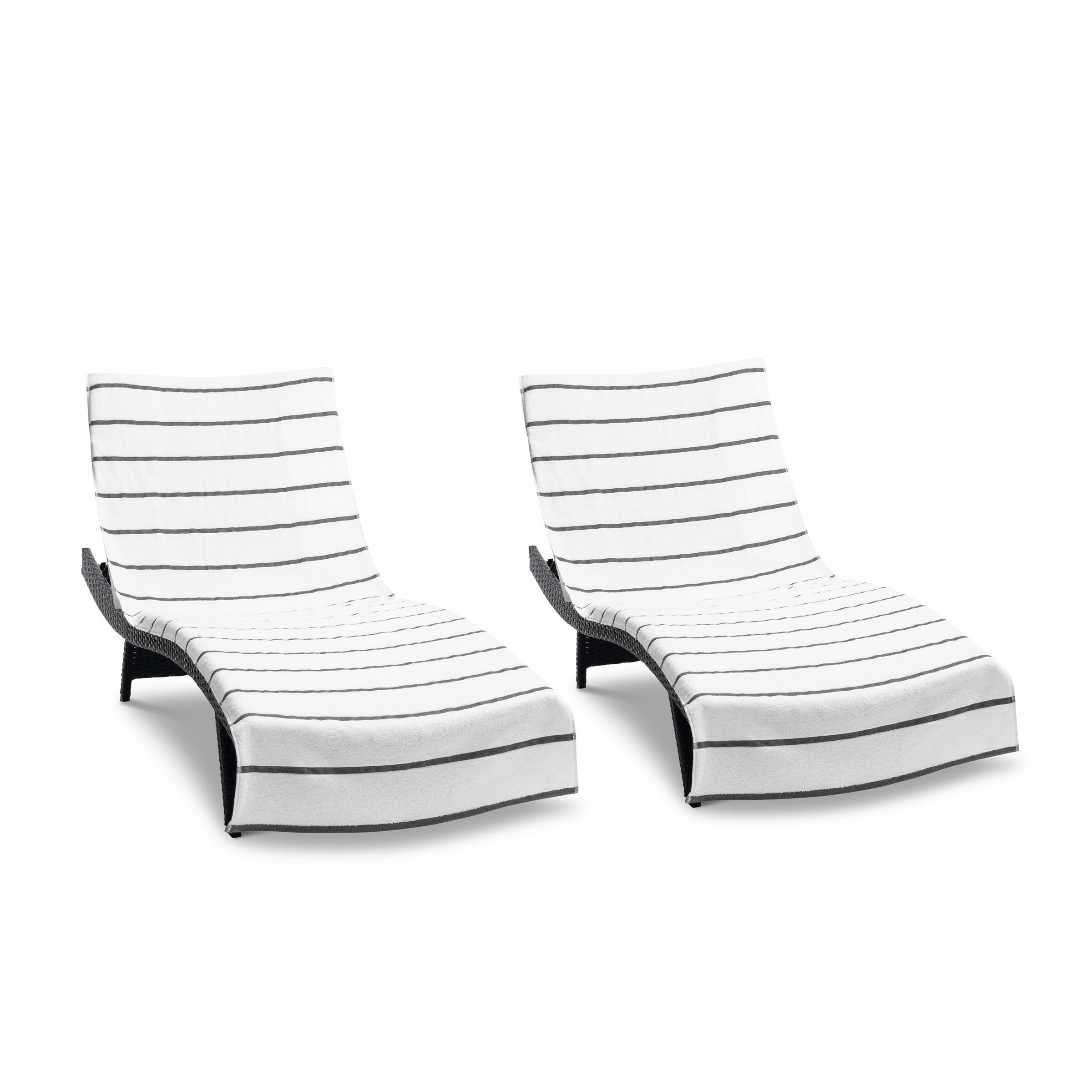 Las Rayas Chaise Lounge Covers - Dark Grey