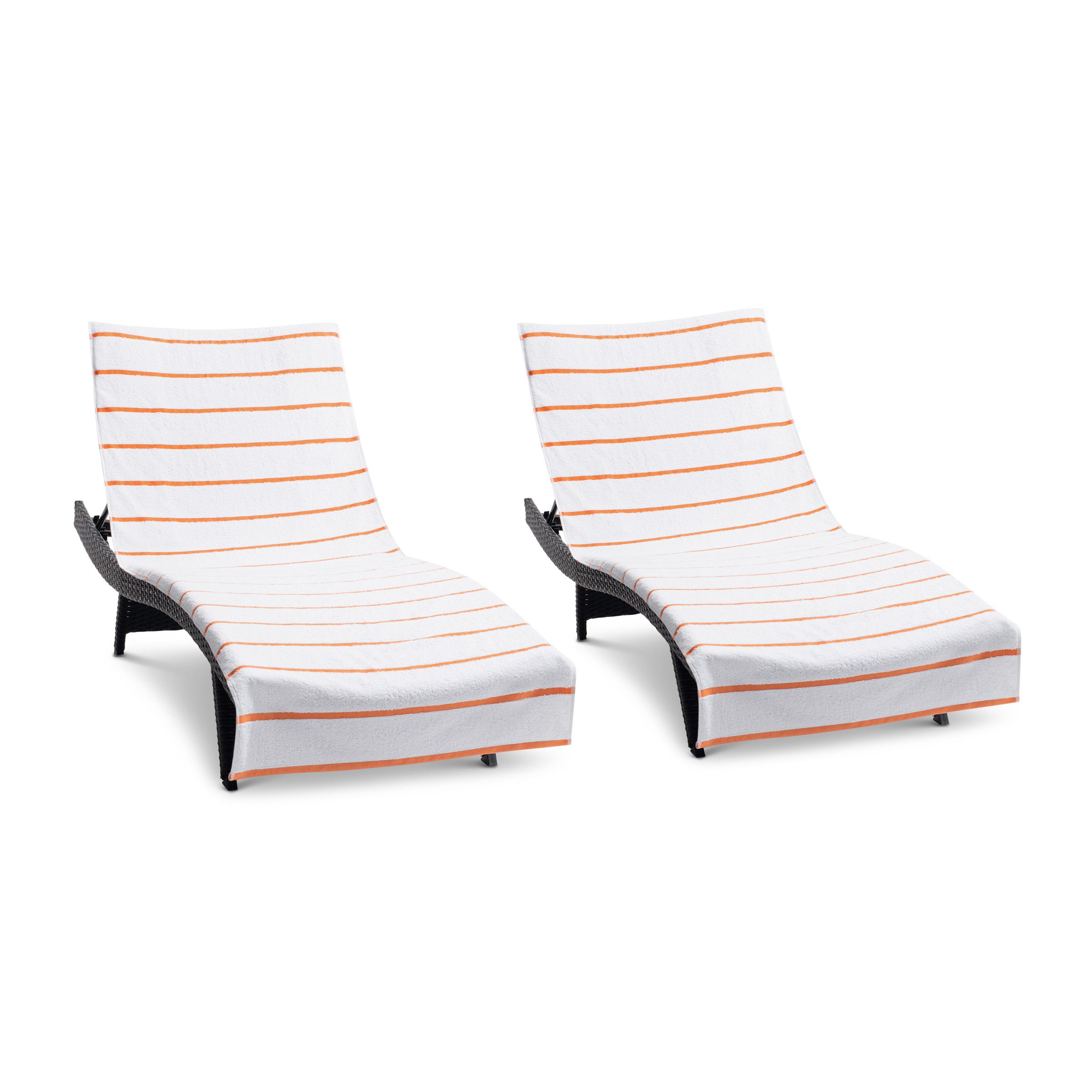 Las Rayas Chaise Lounge Covers - Orange