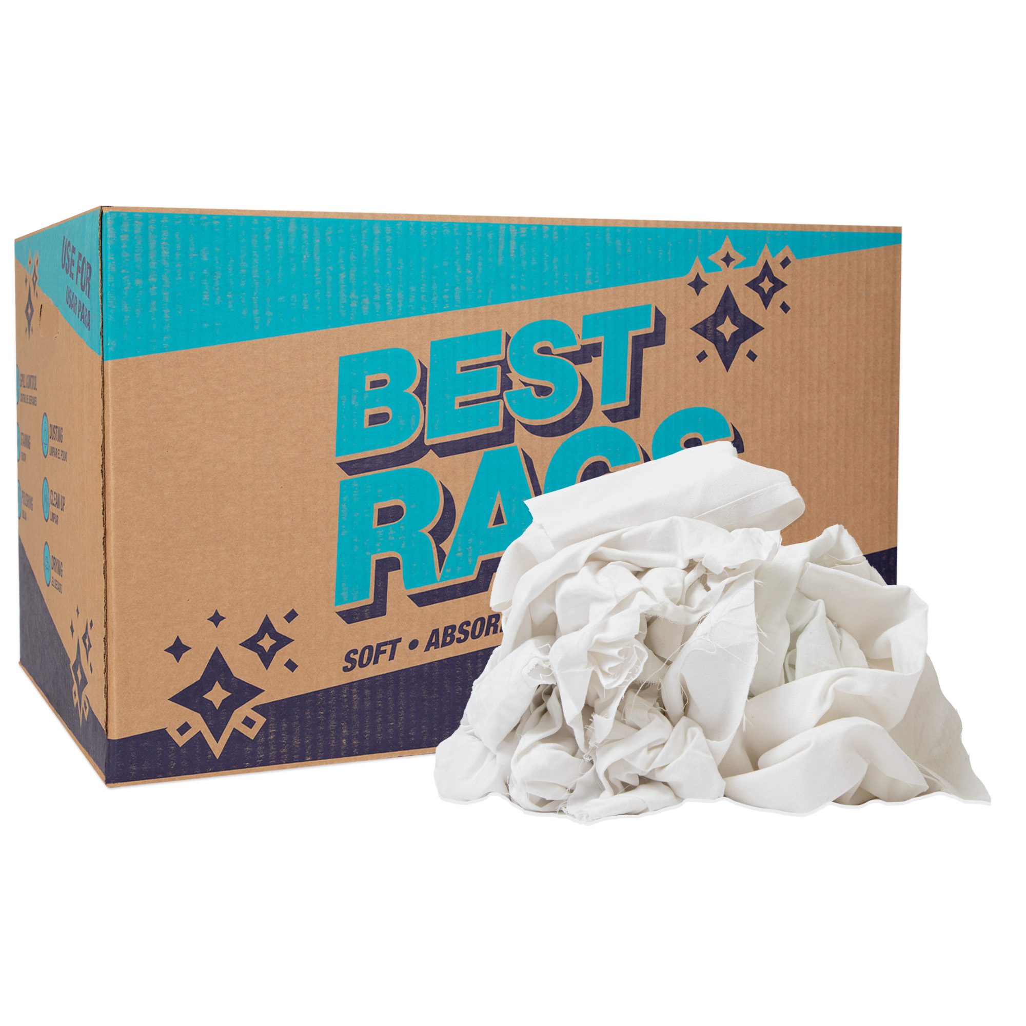 White Medium Weight Woven - 25Lb Box, 14" x 14" to 20" x 20"