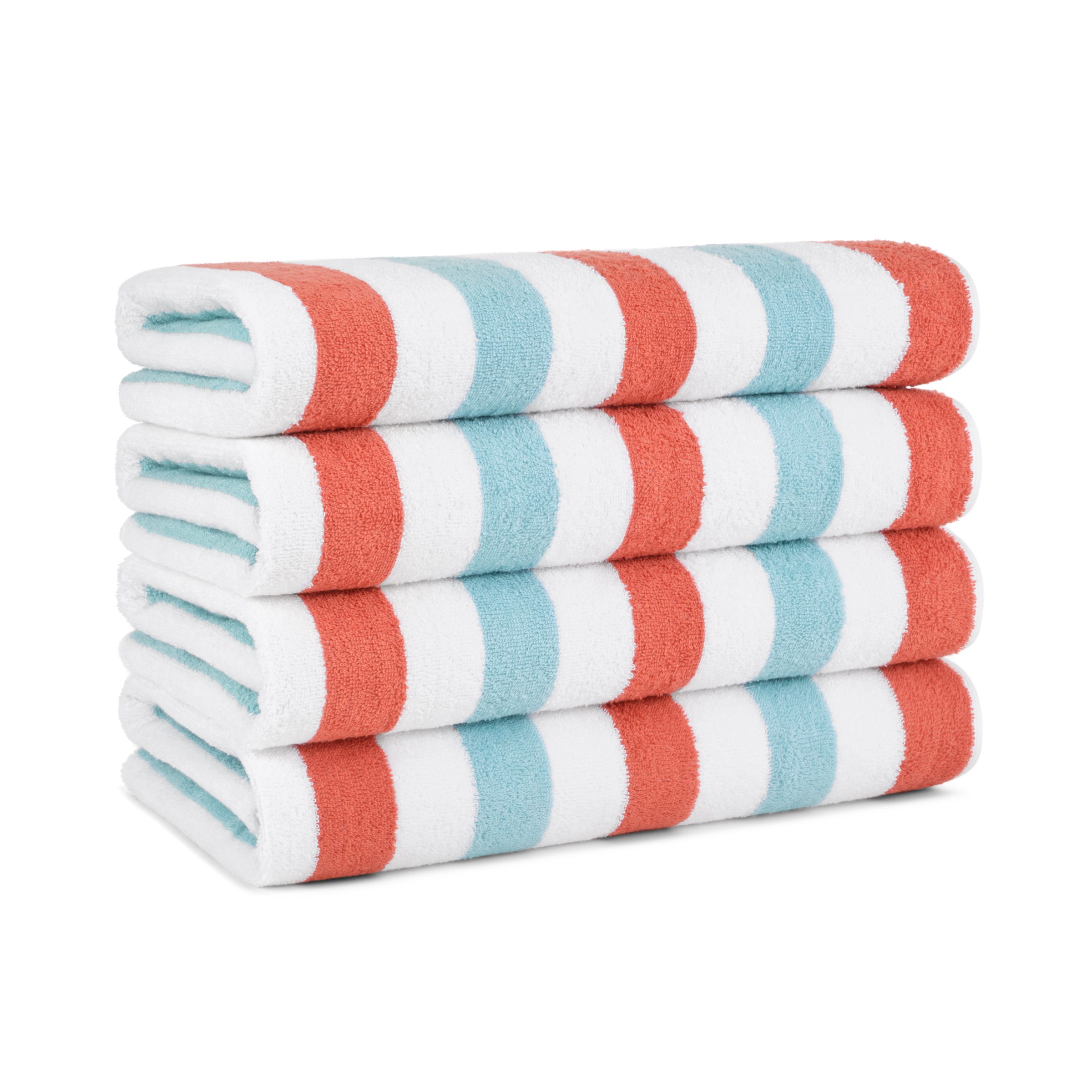 Cabo Cabana Towels - Coral/Blue