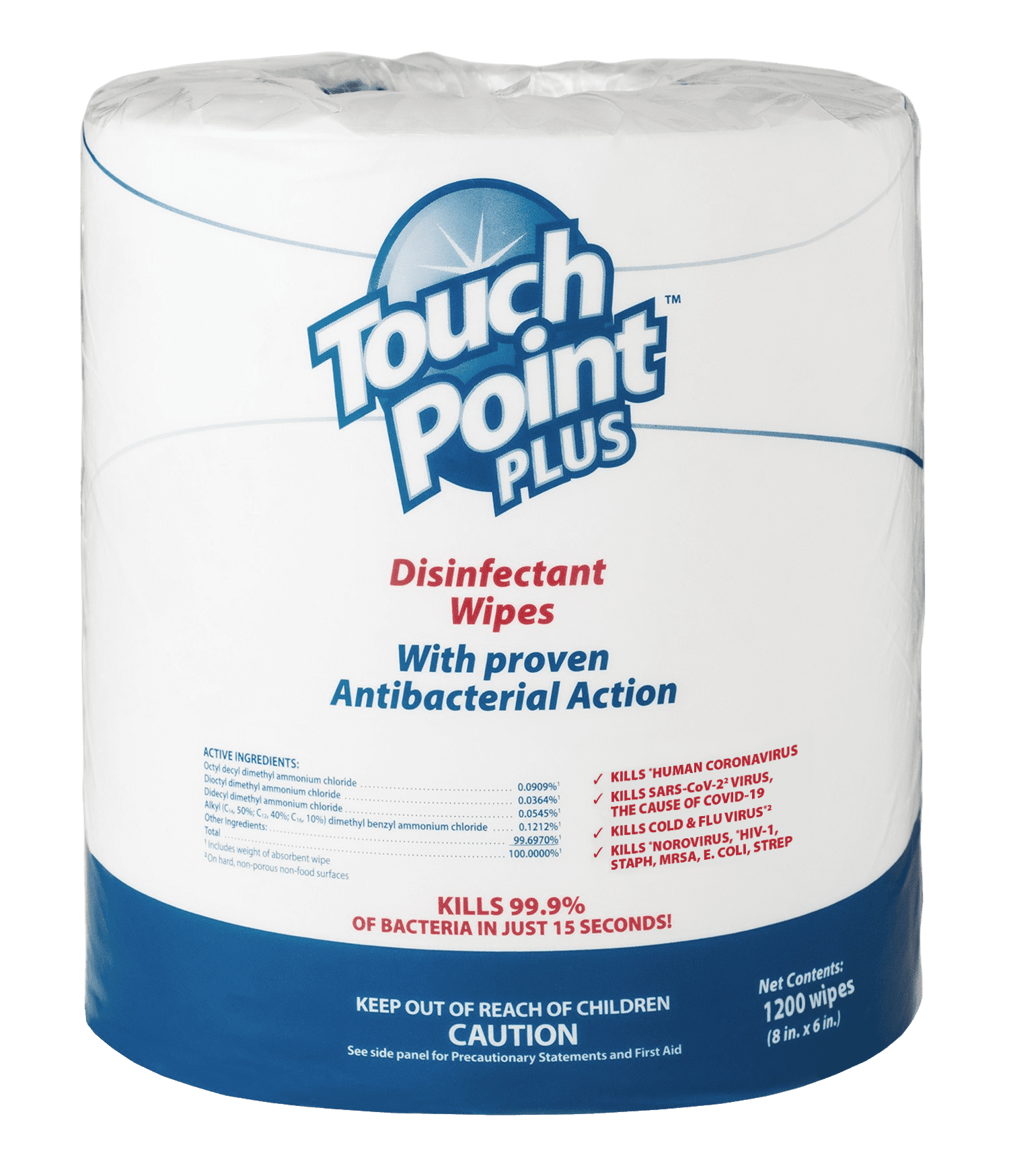 Touch Point Plus Disinfectant Wipes - 1200 Count Roll