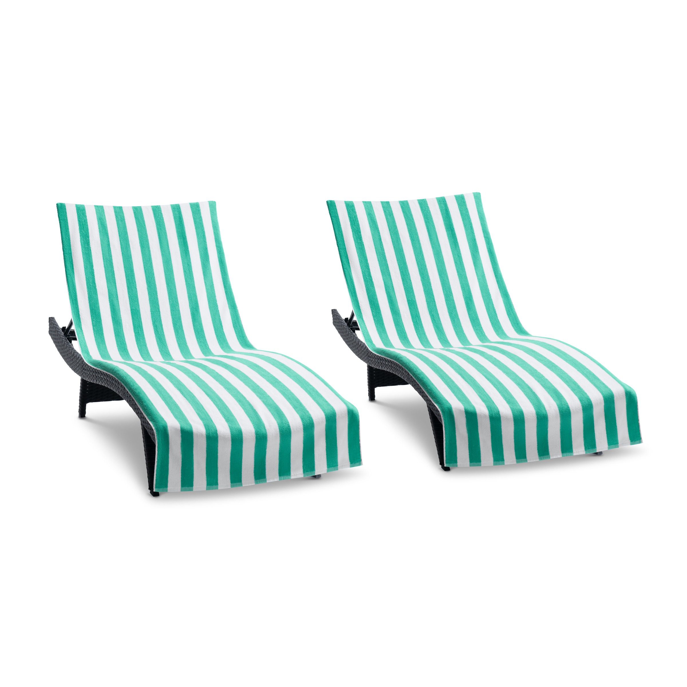 California Cabana Chaise Lounge Covers - Green