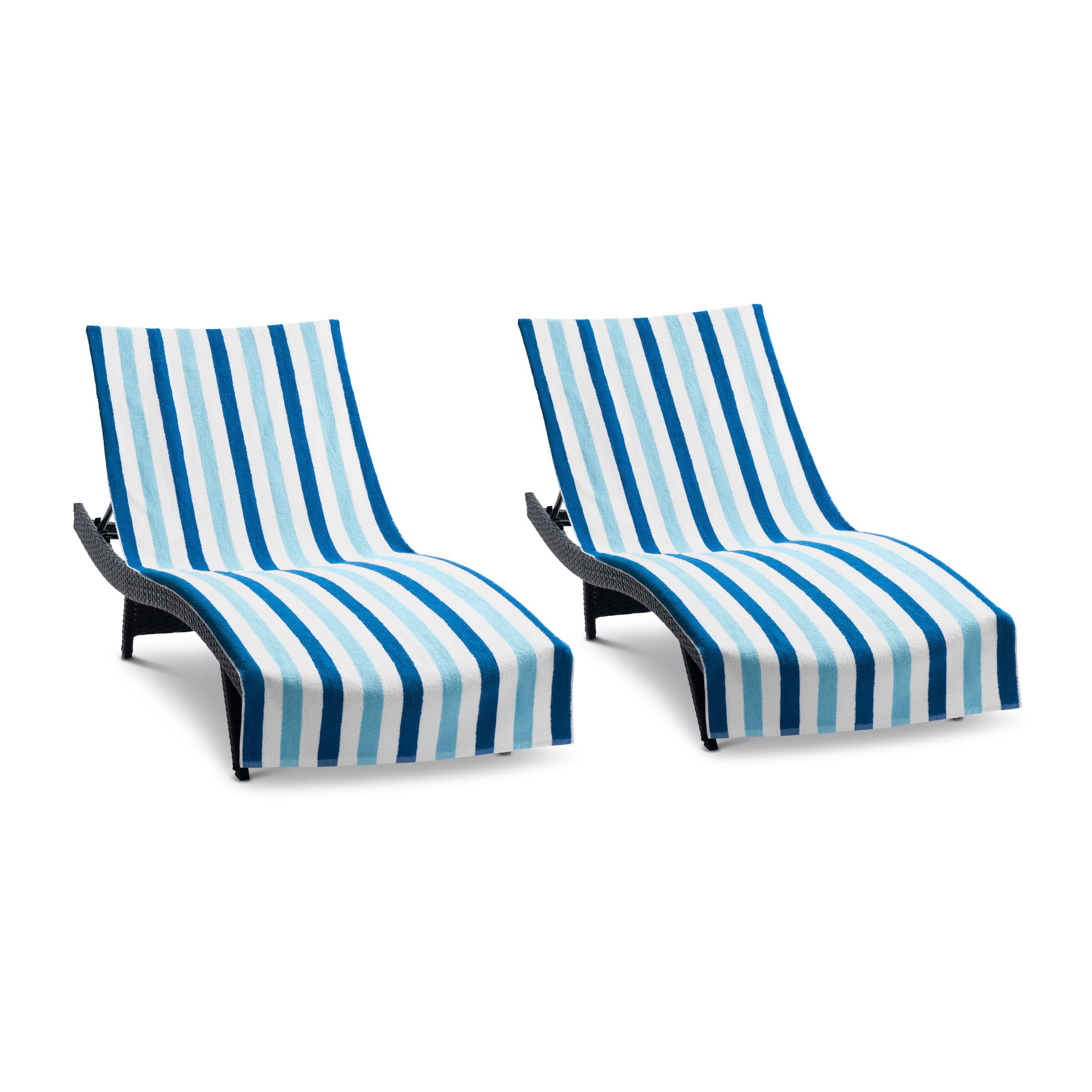 Cabo Cabana Chaise Lounge Covers - Navy/Blue