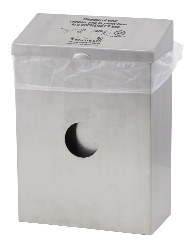 Scensibles® Combination Dispenser Receptacles - Stainless Steel, 11" x 8" x 4"