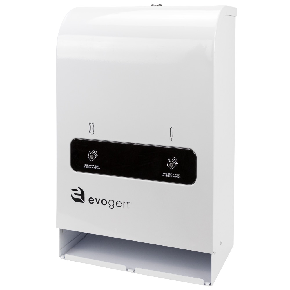 EVNT4-07 Evogen® No-Touch Dual Menstrual Care Product Dispensers - EVNT4 Series - White Metal